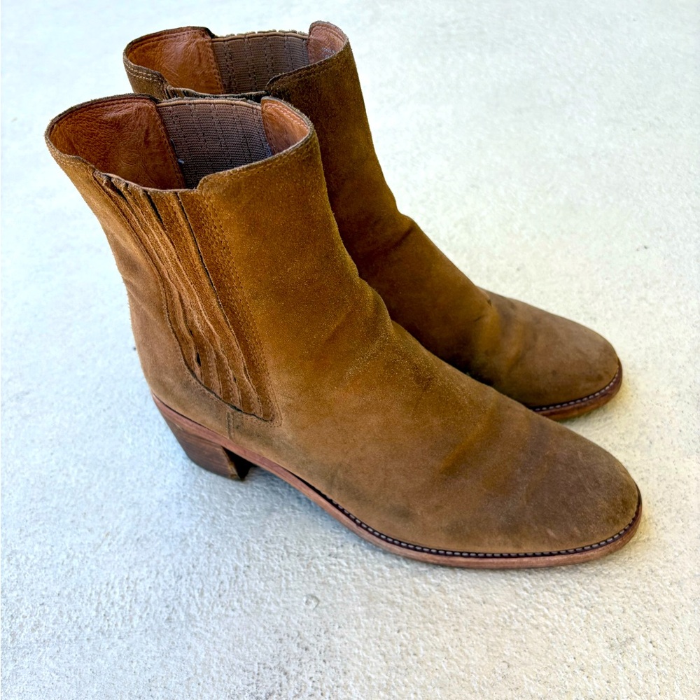 Madewell Tan Suede Ankle Boots